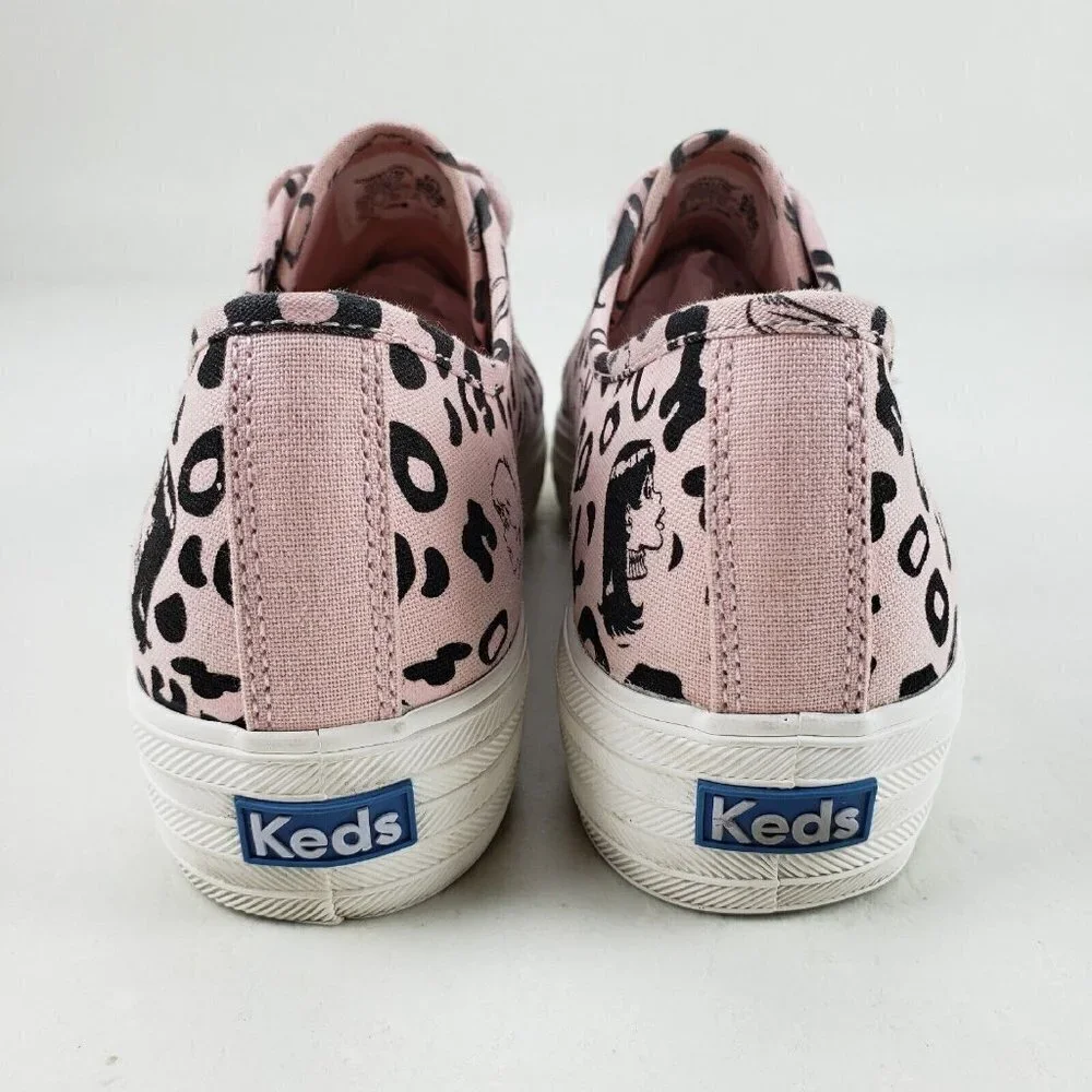 Keds Betty & Veronica Triple Kick Sneakers Pink Leopard Womens 9.5 Lace Up Shoes